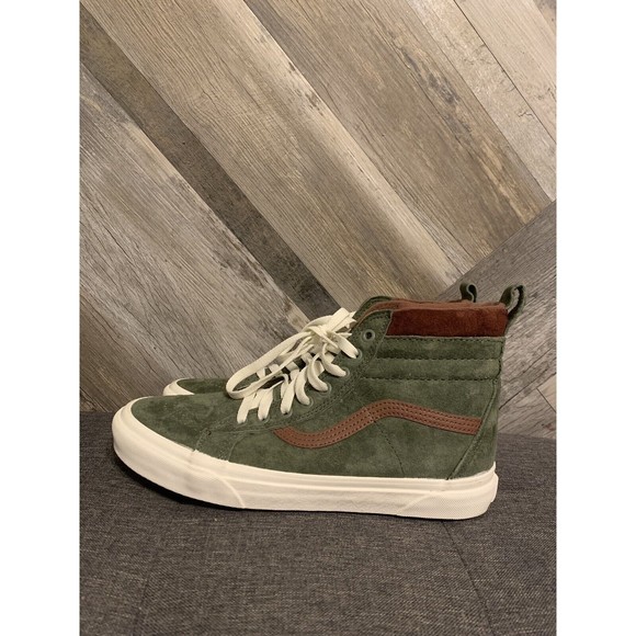 VANS SK8-HI MTE US MEN'S SIZE 8.5 WOMENS SIZE 10 DEEP LICHEN GREEN ROOT BROWN - Picture 4 of 10